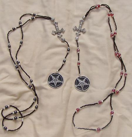 Baphomet Mock Rosary - Glass Beads